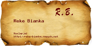 Reke Bianka névjegykártya